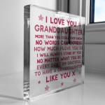 Granddaughter Gifts I LOVE YOU Plaque Granddaughter Christmas