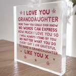 Granddaughter Gifts I LOVE YOU Plaque Granddaughter Christmas