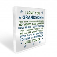 Grandson Gifts I LOVE YOU Plaque Grandson Christmas Birthday