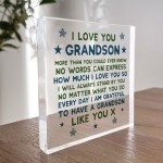 Grandson Gifts I LOVE YOU Plaque Grandson Christmas Birthday