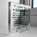 Grandson Gifts I LOVE YOU Plaque Grandson Christmas Birthday