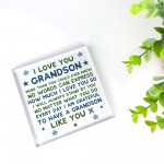 Grandson Gifts I LOVE YOU Plaque Grandson Christmas Birthday