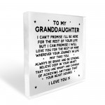 Granddaughter Gifts GRANDDAUGHTER Plaque Love You Gifts