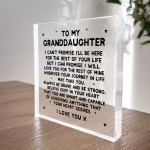Granddaughter Gifts GRANDDAUGHTER Plaque Love You Gifts