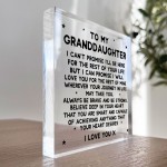 Granddaughter Gifts GRANDDAUGHTER Plaque Love You Gifts