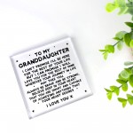 Granddaughter Gifts GRANDDAUGHTER Plaque Love You Gifts