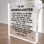 Granddaughter Gifts GRANDDAUGHTER Plaque Love You Gifts
