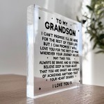 Grandson Gifts For Christmas Birthday TO MY GRANDSON Plaque Gift