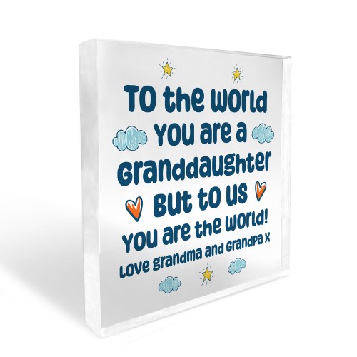 Granddaughter Gift From Grandma And Grandpa Acrylic Block