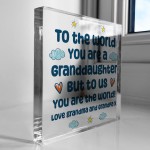 Granddaughter Gift From Grandma And Grandpa Acrylic Block