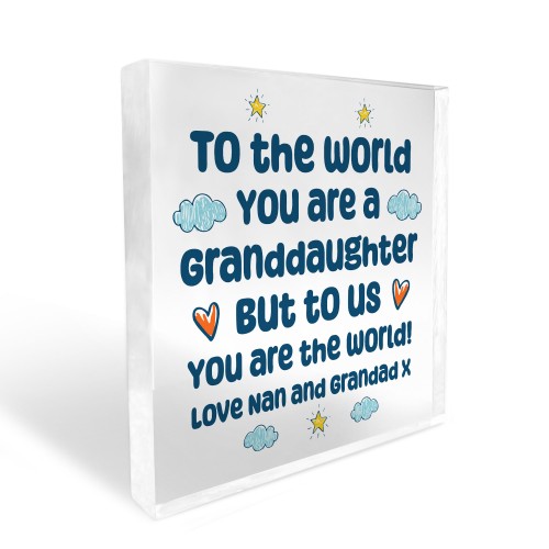 Granddaughter Gift Keepsake Acrylic Block Christmas Birthday