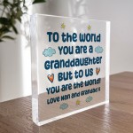 Granddaughter Gift Keepsake Acrylic Block Christmas Birthday
