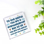 Granddaughter Gift Keepsake Acrylic Block Christmas Birthday