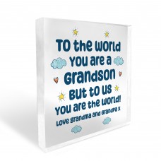 Grandson Gift Keepsake Block Christmas Birthday Gift