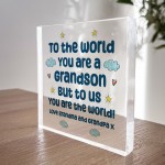 Grandson Gift Keepsake Block Christmas Birthday Gift