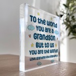 Grandson Gift Keepsake Block Christmas Birthday Gift
