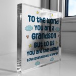 Grandson Gift Keepsake Block Christmas Birthday Gift
