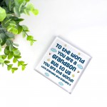 Grandson Gift Keepsake Block Christmas Birthday Gift