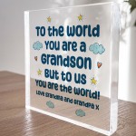 Grandson Gift Keepsake Block Christmas Birthday Gift