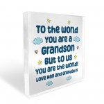 Grandson Gift Keepsake Acrylic Block Christmas Birthday Gift
