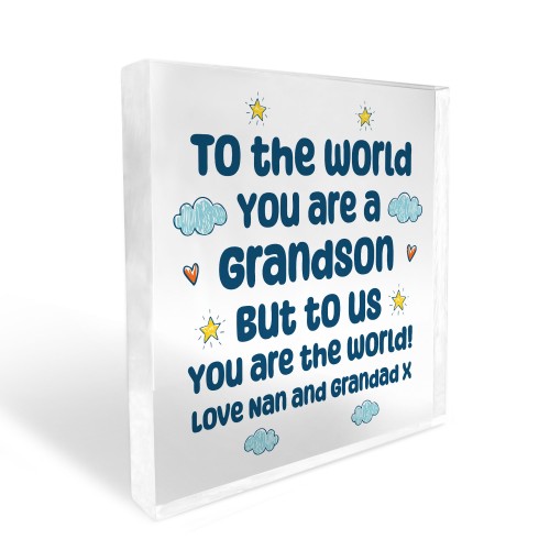 Grandson Gift Keepsake Acrylic Block Christmas Birthday Gift