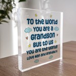 Grandson Gift Keepsake Acrylic Block Christmas Birthday Gift