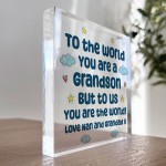 Grandson Gift Keepsake Acrylic Block Christmas Birthday Gift