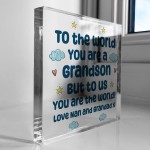 Grandson Gift Keepsake Acrylic Block Christmas Birthday Gift