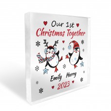 Our 1st Christmas Together Decoration Personalised Block Gift