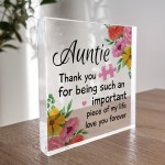 Gift for Auntie Acrylic Block Auntie Gifts Auntie Birthday Gift
