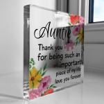 Gift for Auntie Acrylic Block Auntie Gifts Auntie Birthday Gift