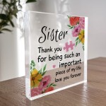 Gift for Sister Acrylic Block Mum Gifts Nan Birthday Gift Idea