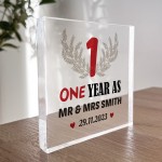 Personalised Husband Wife Gift For 1st Wedding Anniversary