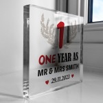 Personalised Husband Wife Gift For 1st Wedding Anniversary