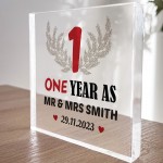 Personalised Husband Wife Gift For 1st Wedding Anniversary