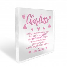 Personalised Maid Of Honour Bridesmaid Gift For Sister Wedding