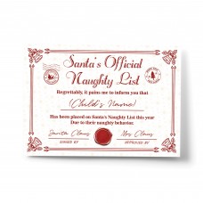 Official Naughty List Certificate From Santa Claus Funny Joke