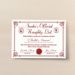 Official Naughty List Certificate From Santa Claus Funny Joke