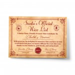 Santas Nice List Christmas Eve Gift For Children Personalised