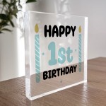 1st Birthday Gift For Baby Boy Acrylic Block Baby Boy Gift