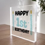 1st Birthday Gift For Baby Boy Acrylic Block Baby Boy Gift