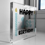 1st Birthday Gift For Baby Boy Acrylic Block Baby Boy Gift