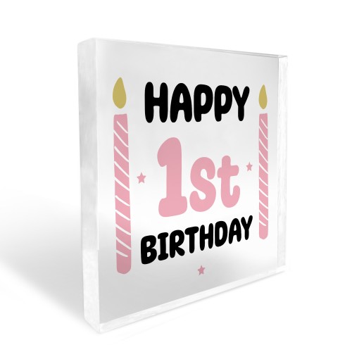 1st Birthday Gift For Baby Girl Acrylic Block Baby Girl Gift