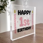 1st Birthday Gift For Baby Girl Acrylic Block Baby Girl Gift