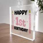 1st Birthday Gift For Baby Girl Acrylic Block Baby Girl Gift