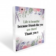 Friendship Gift Thank You Gift For Her Women Acrylic Block
