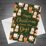 Happy Christmas Card From The Dog Funny Christmas Card For Mum