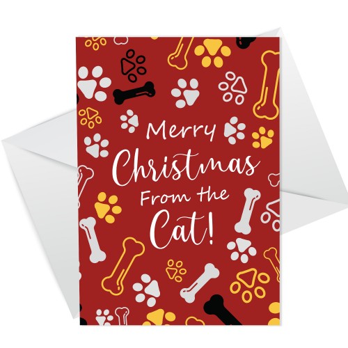 Merry Christmas Card From The Cat Funny Christmas Card For Mum