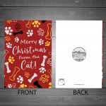 Merry Christmas Card From The Cat Funny Christmas Card For Mum