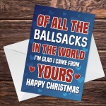 Funny Christmas Card For Dad Rude Christmas Cards Christmas Card